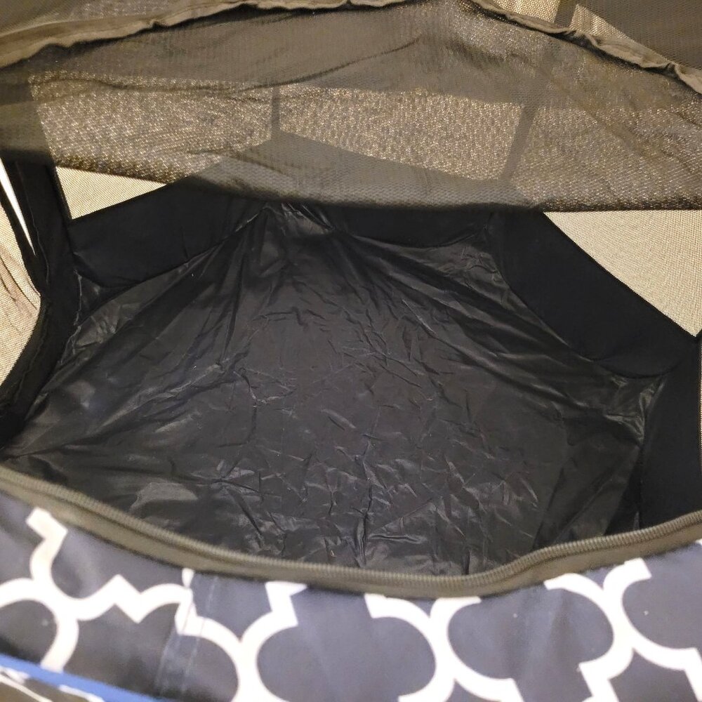 Heart to Tail Foldable Pet Playpen Zippered Mesh Top Navy & White Indoor/Outdoor - Picture 4 of 10